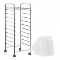 Rolling Storage Cart Organizer with 10 Compartments and 4 Universal Casters - Gallery View 8 of 66